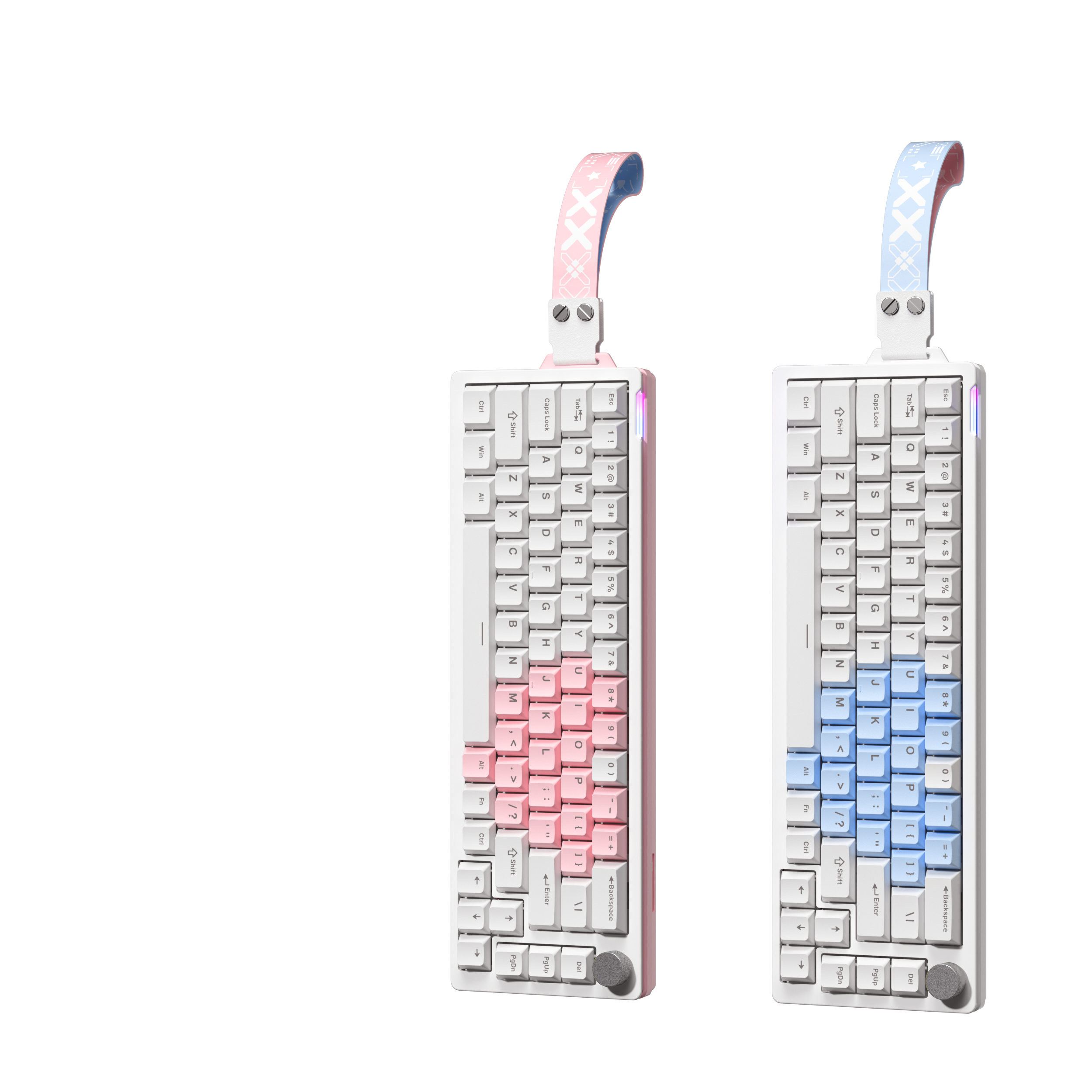 V68 Wired Mechanical White Blue Keyboard Gaming PC