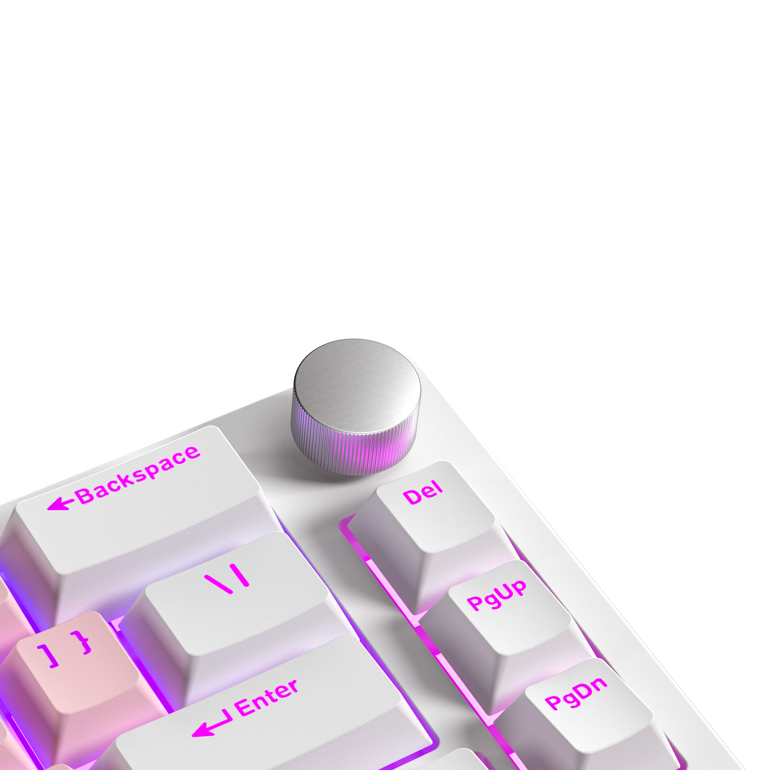 V68 Wired Mechanical Customisable White Pink Keyboard