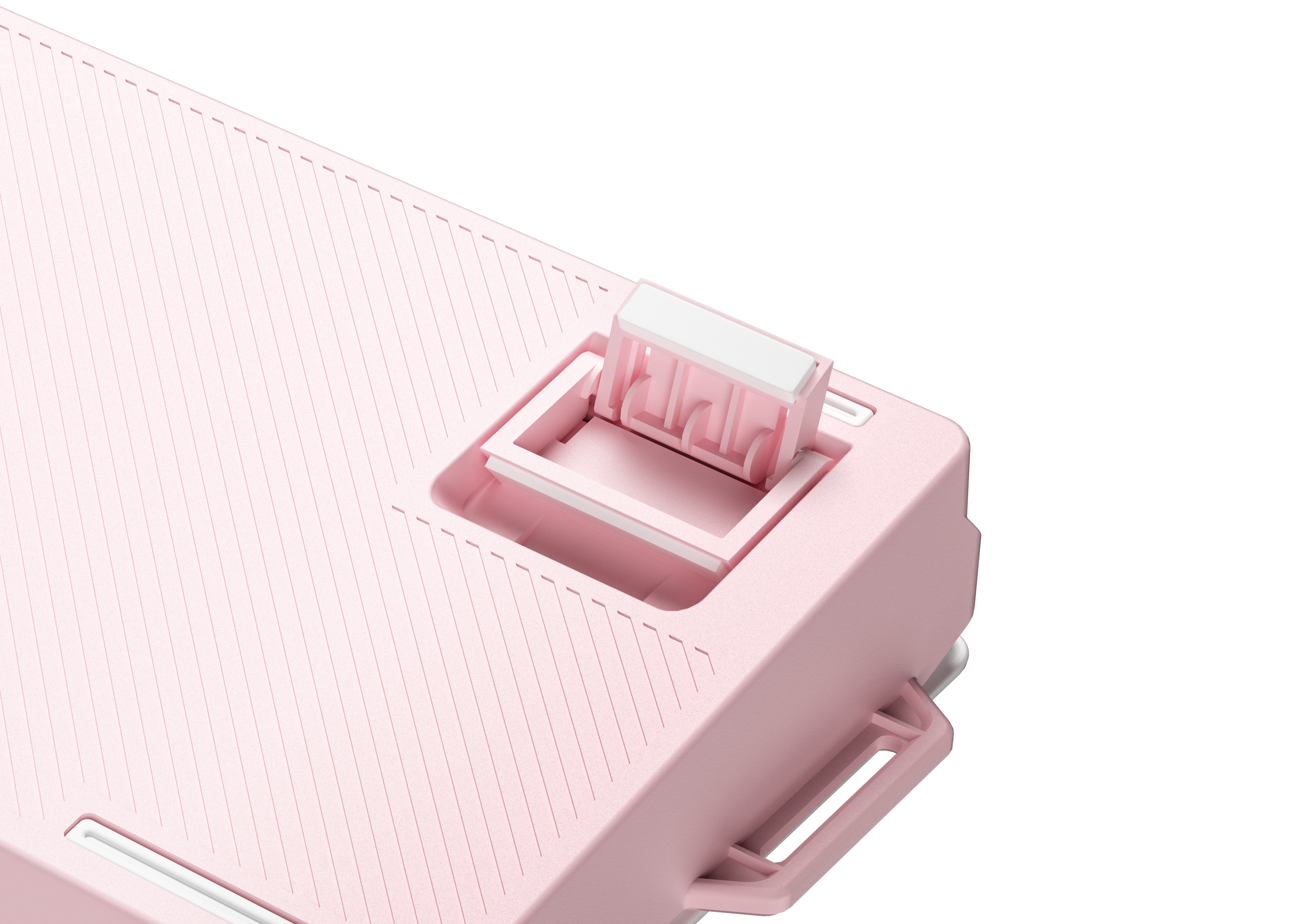 V68 Wired Mechanical Customisable White Pink Keyboard