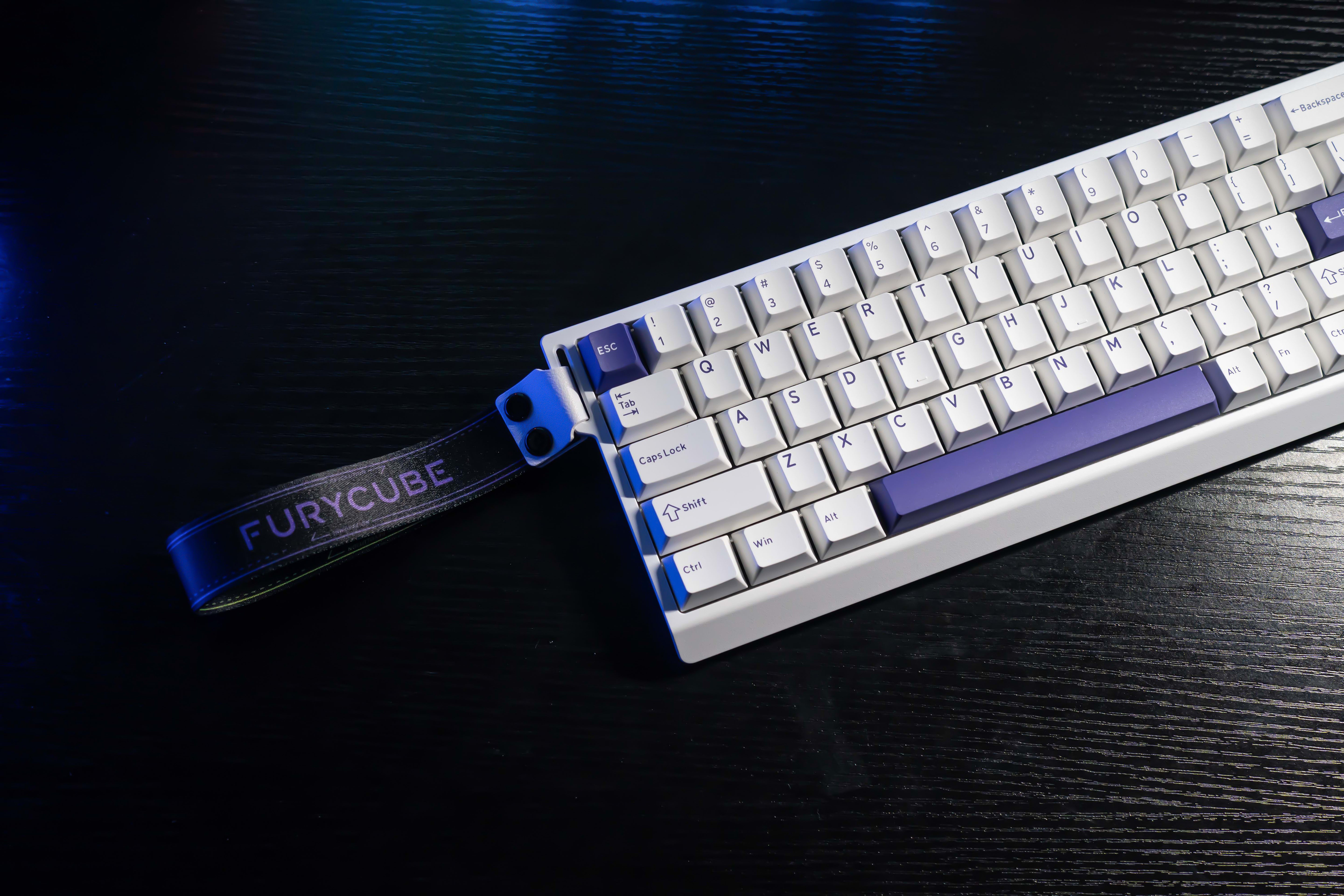 M68HE Wired Magnetic White Purple Keyboard