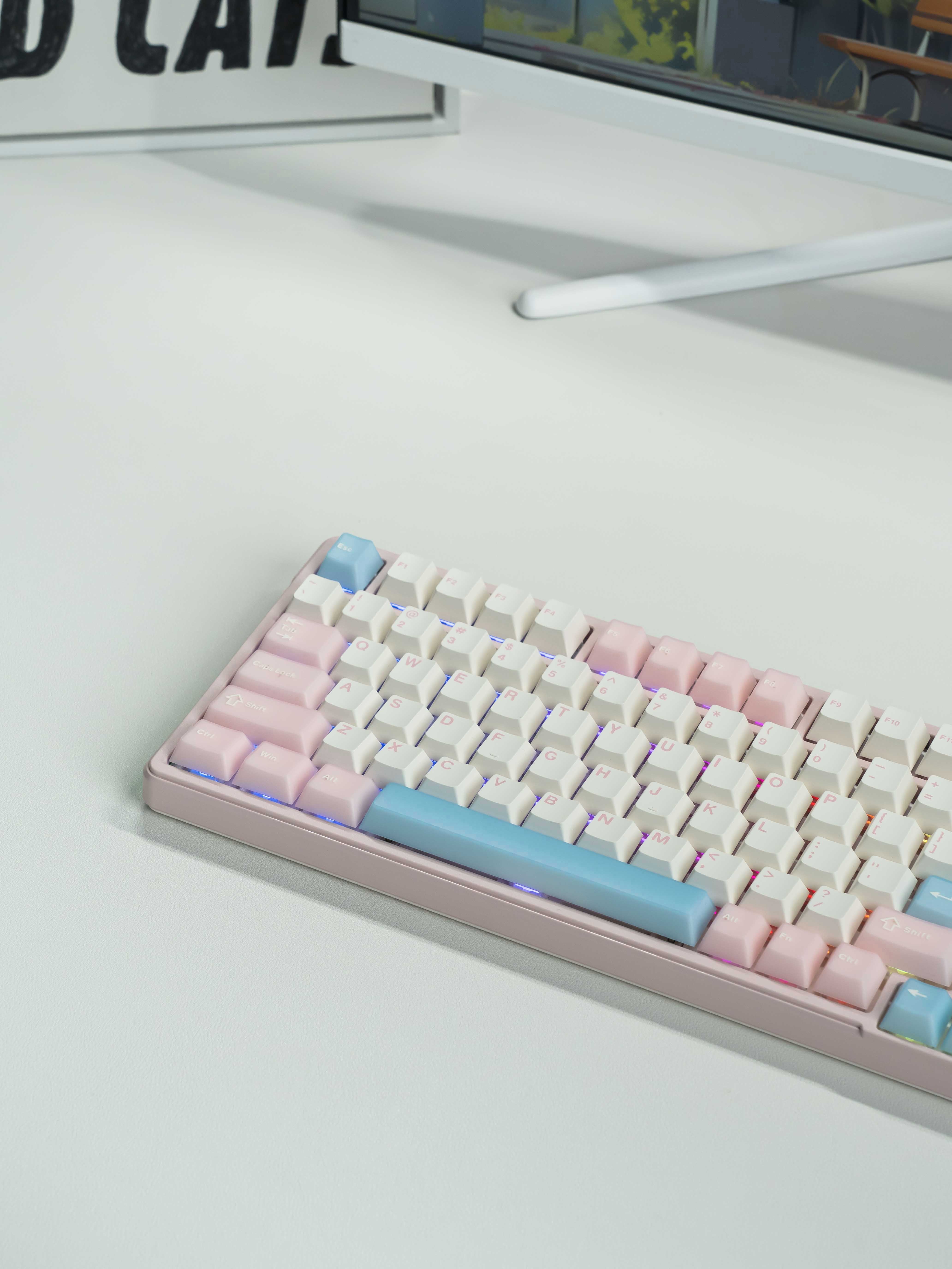 K99PRO Wireless Mechanical Pink Blue Keyboard