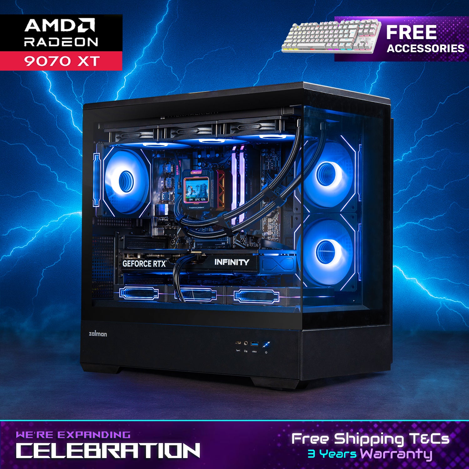 9070XT 16GB Gaming PC 7800X3D AMD Best Prebuilt PCs in Sydney