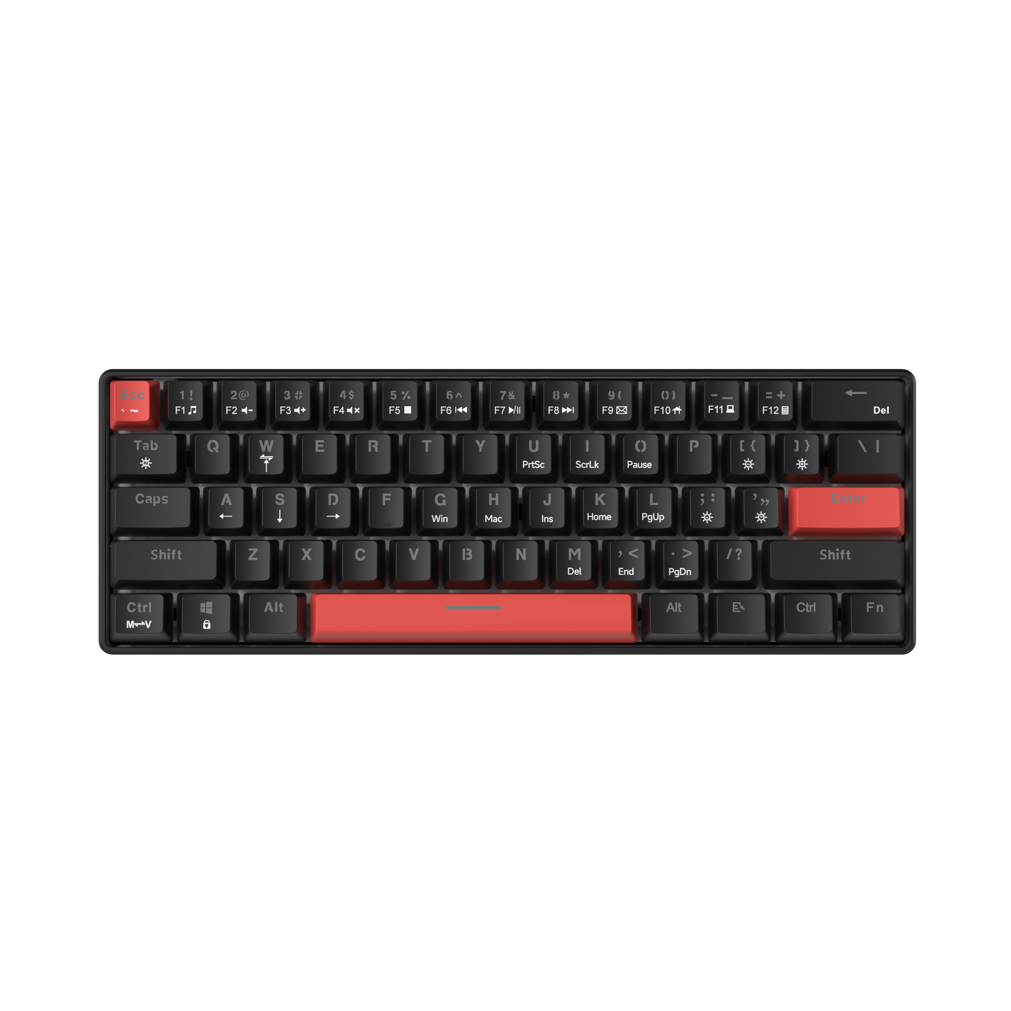 TS61 Wired Mechanical Black Red Keyboard