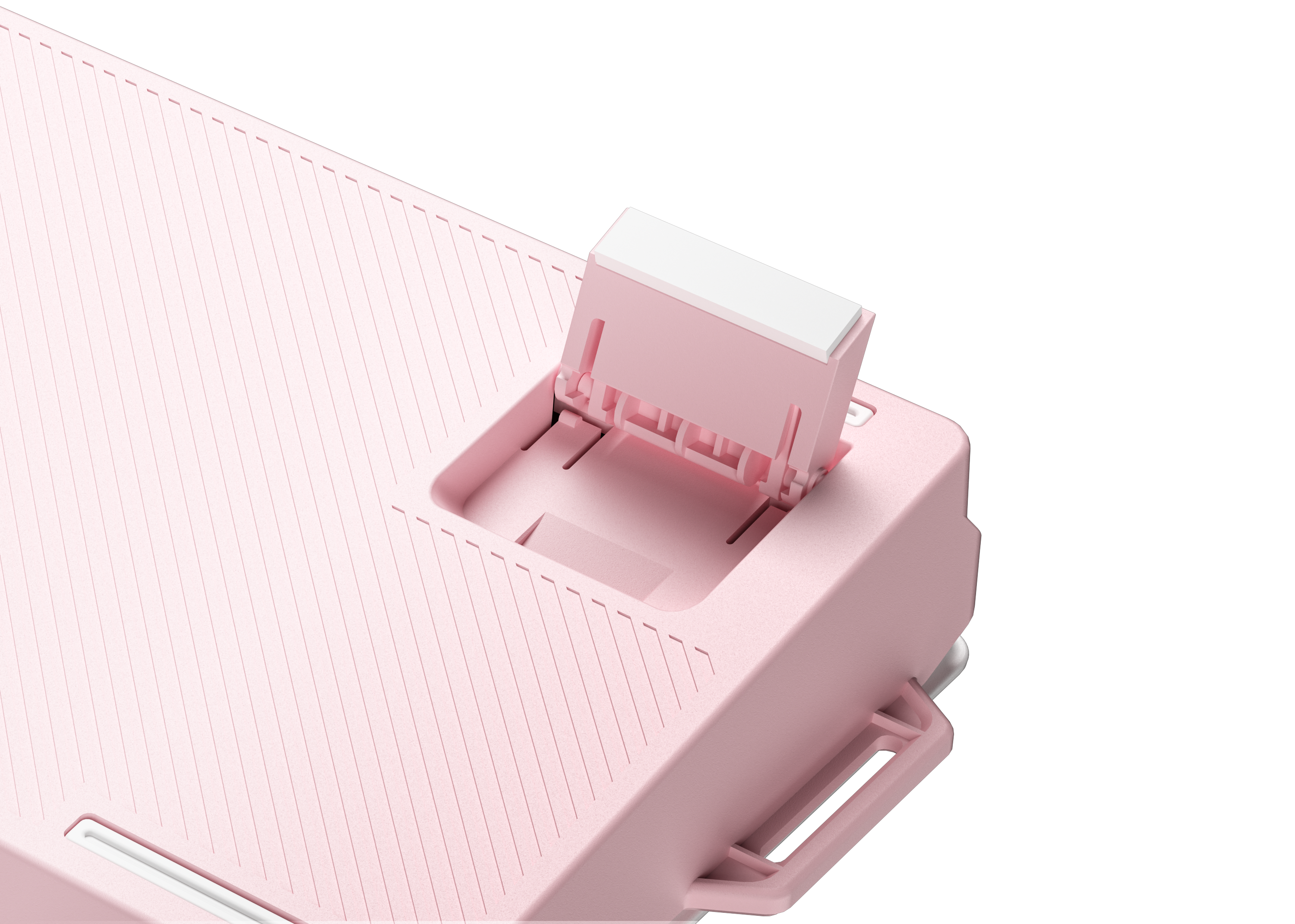 V68 Wired Mechanical Customisable White Pink Keyboard