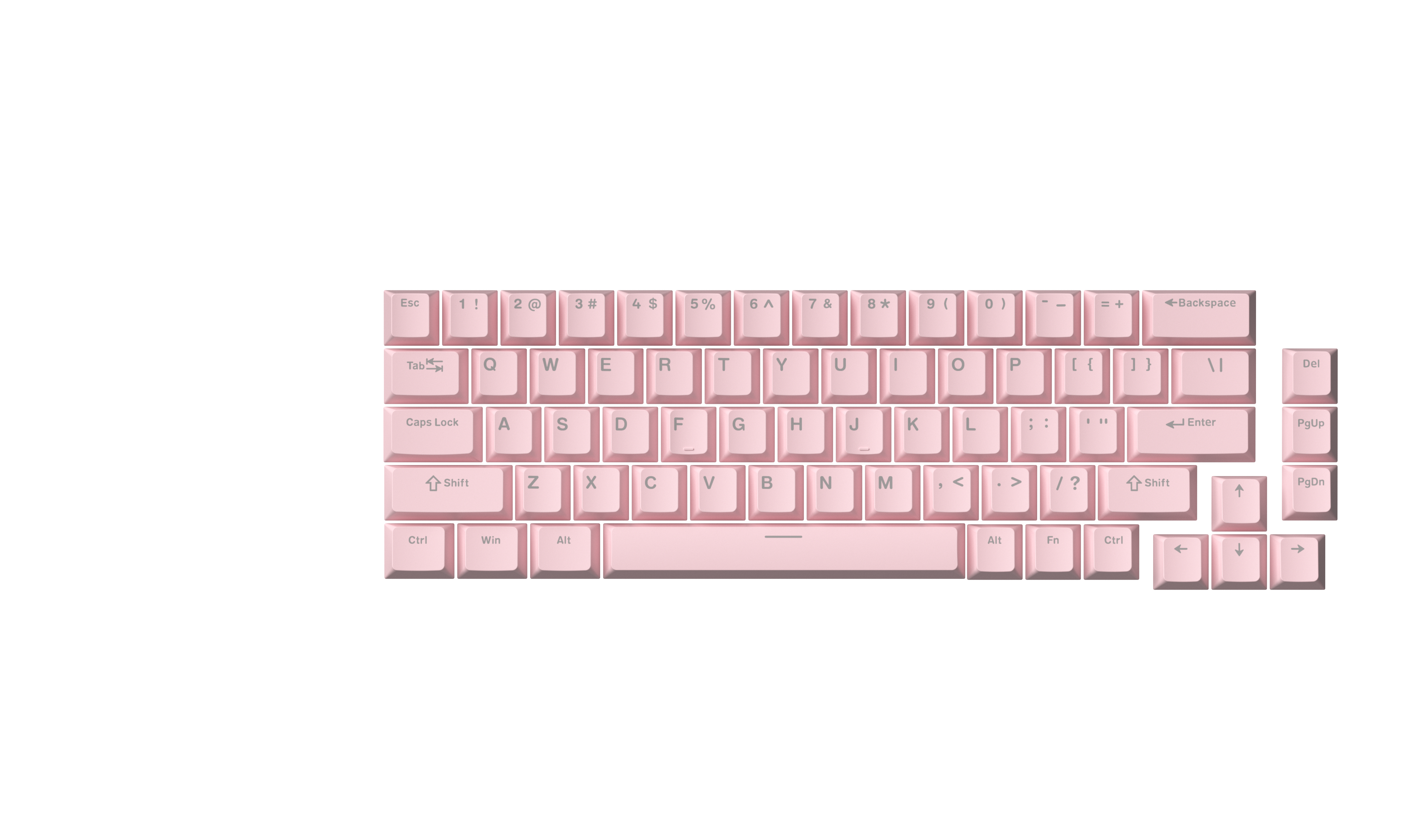 V68 Wired Mechanical Customisable White Pink Keyboard