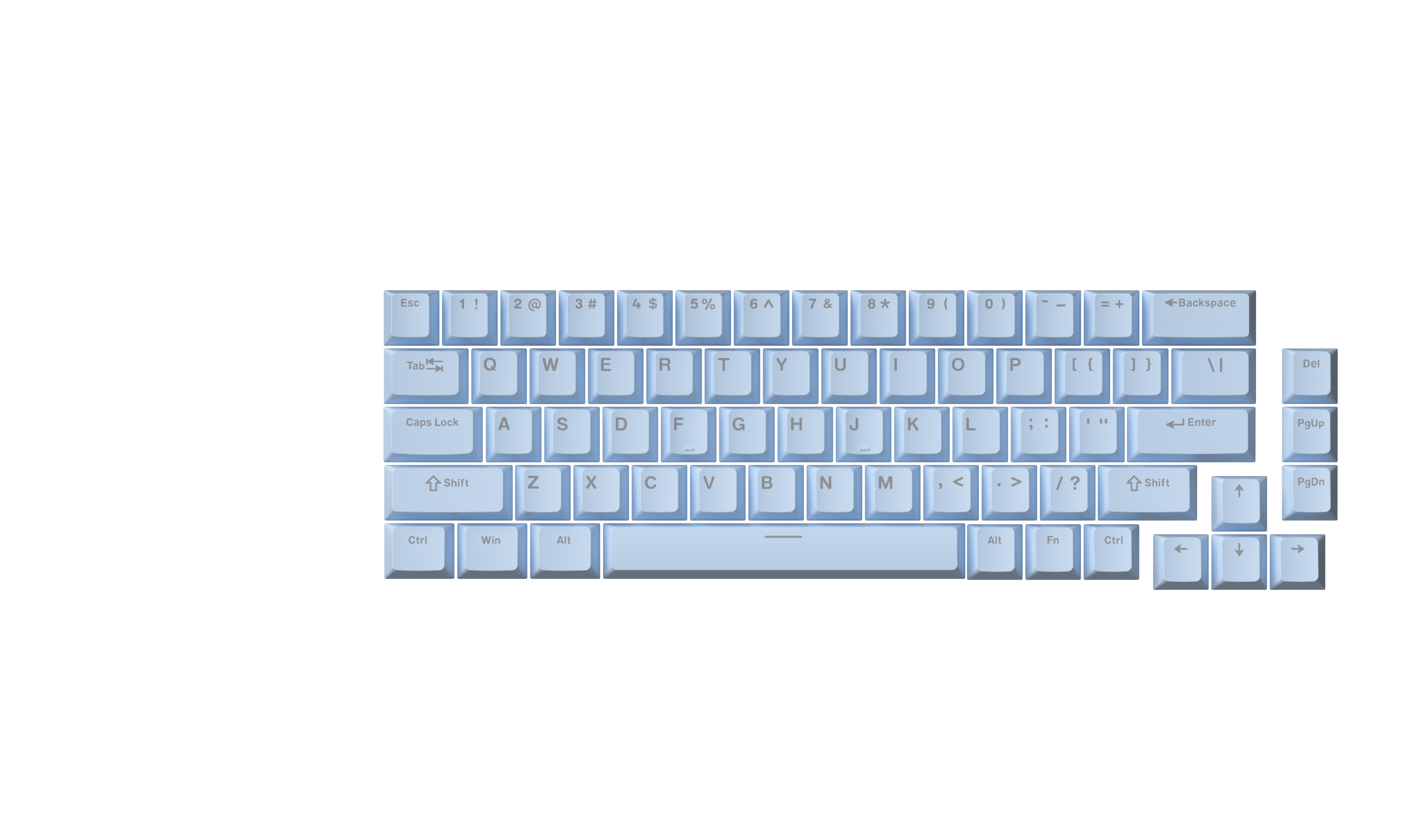 V68 Wired Mechanical White Blue Keyboard