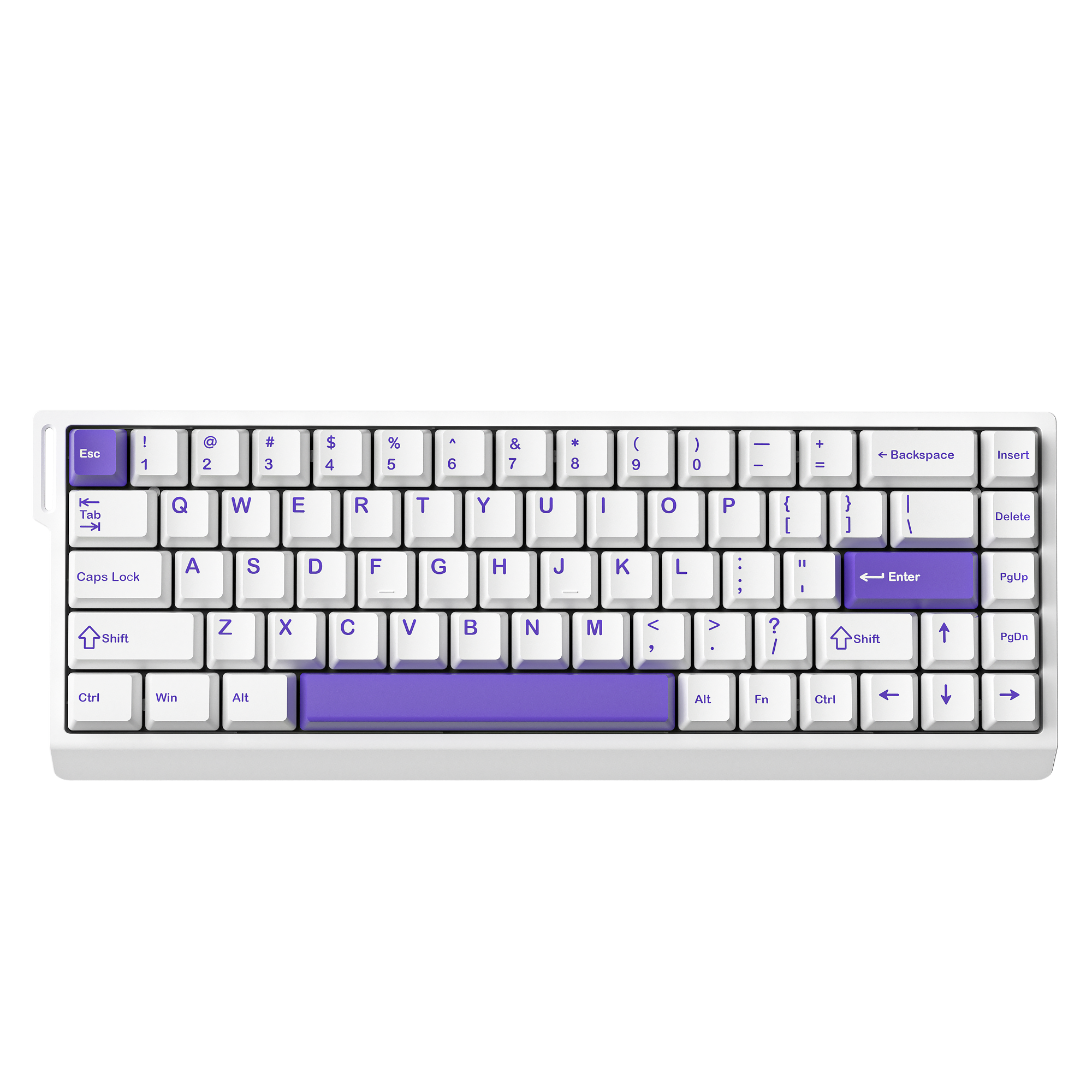 M68HE Wired Magnetic White Purple Keyboard