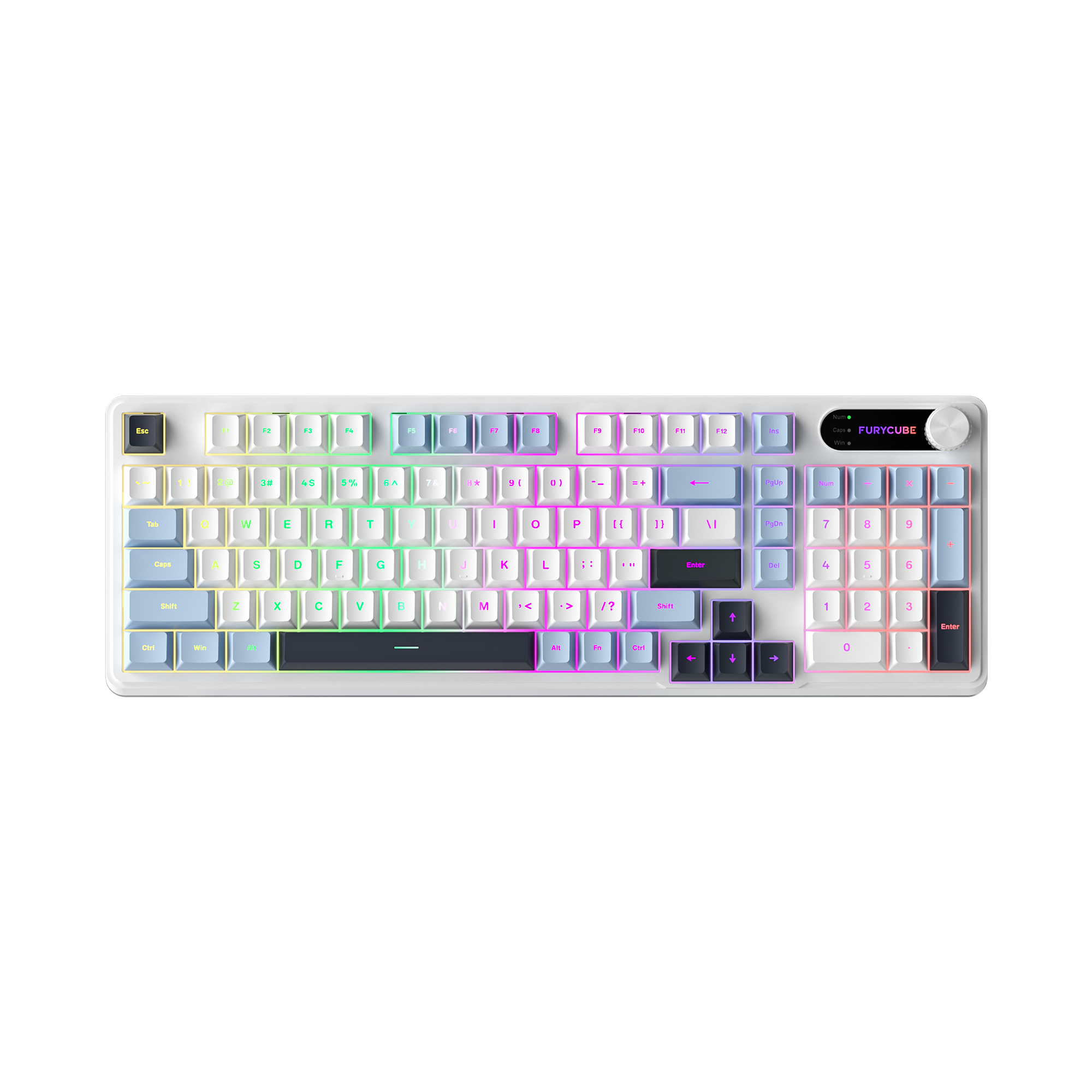IP98 Wired White Blue Navy Keyboard
