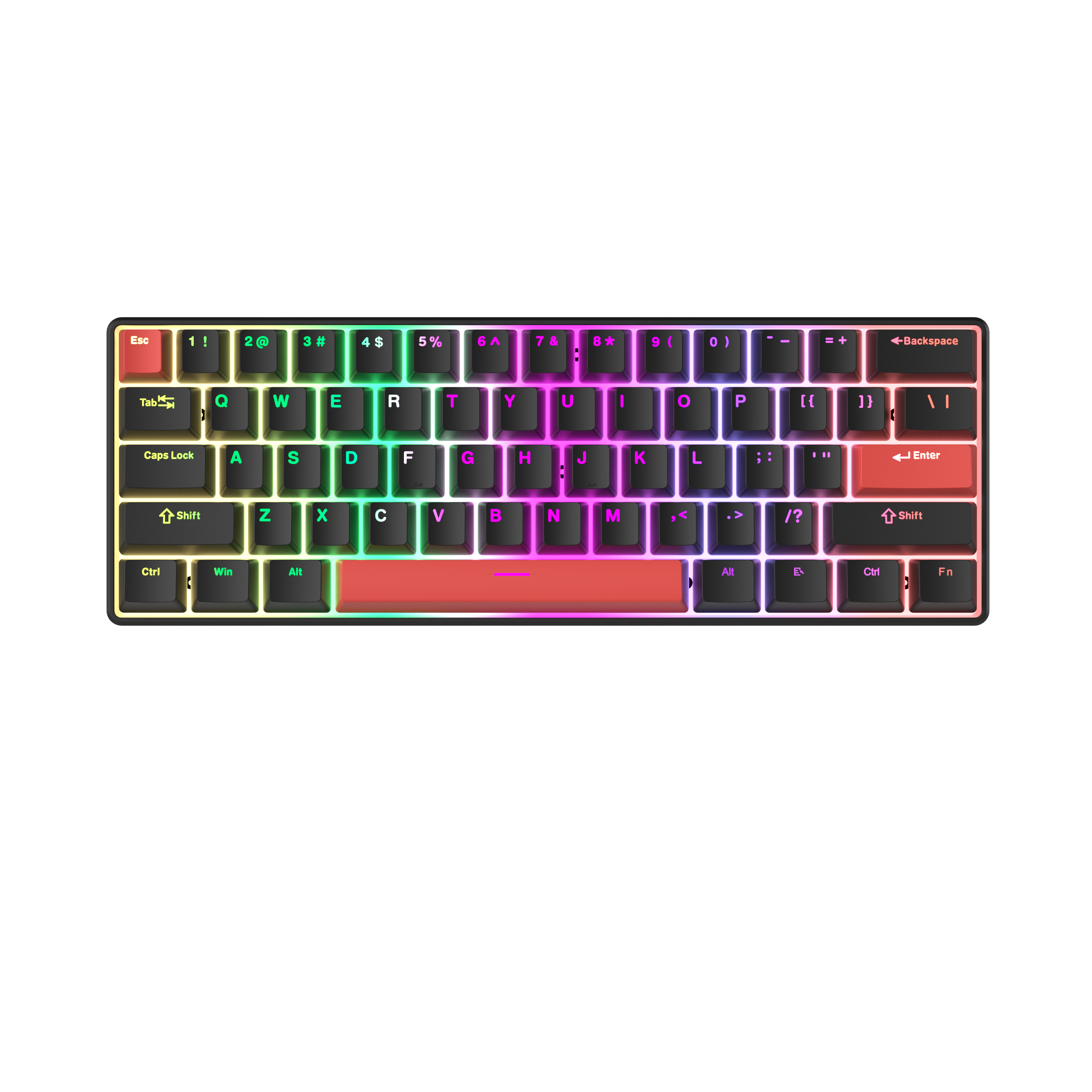 TS61 Wired Mechanical Black Red Keyboard